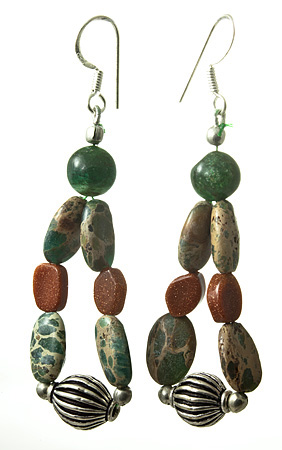 Design 17683: multi-color multi-stone earrings