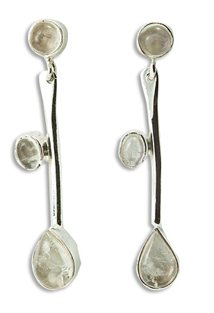 Design 18130: white moonstone earrings