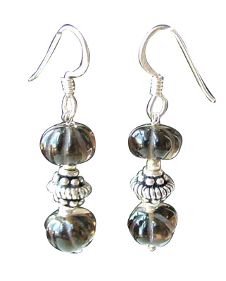 Design 1850: Gray smoky quartz earrings