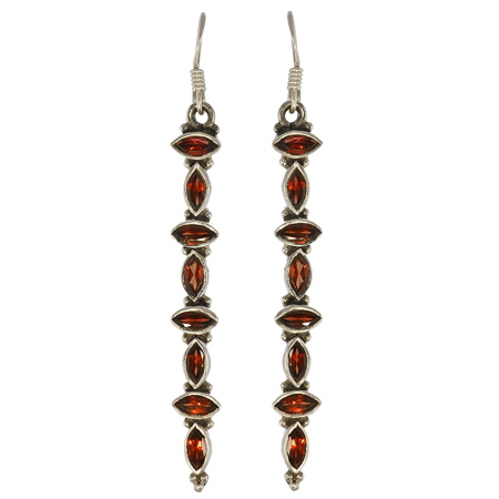 Design 18773: red garnet earrings