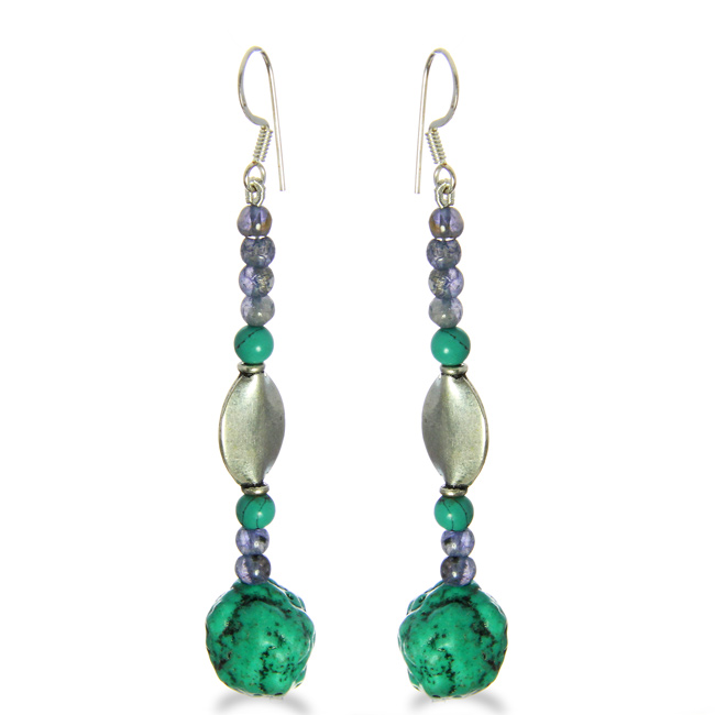 Design 21000: multi-color multi-stone earrings