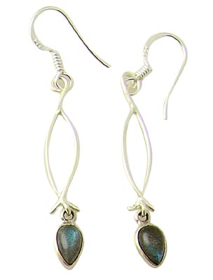 Design 21075: green labradorite earrings