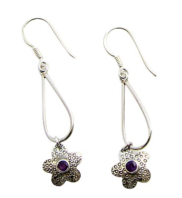 Design 21114: purple amethyst flower earrings