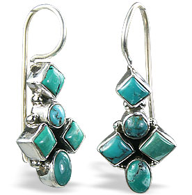 Design 2998: blue turquoise american-southwest earrings