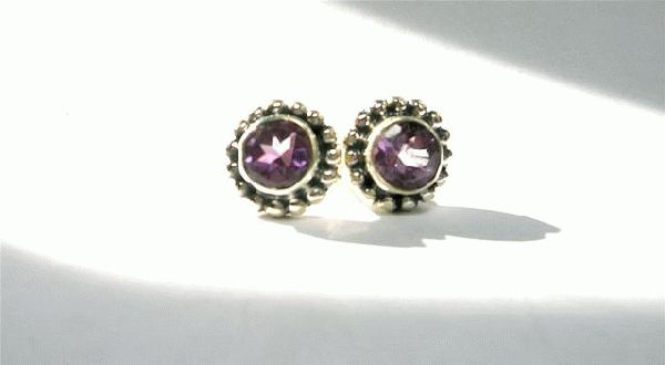 Design 3087: purple amethyst post, stud, studs earrings
