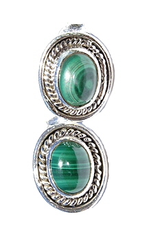 Design 437: green malachite studs earrings