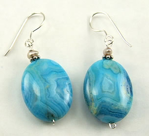 Design 5983: blue agate american-southwest earrings