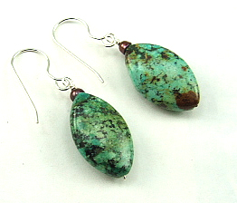 Design 5985: green turquoise earrings