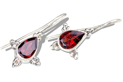 Design 6007: red garnet drop earrings