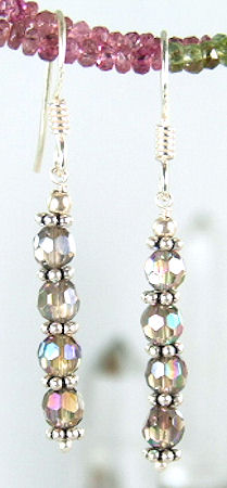 Design 6014: white crystal earrings
