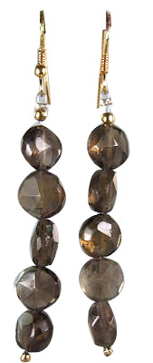 Design 6031: brown smoky quartz earrings