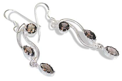 Design 6049: brown smoky quartz earrings
