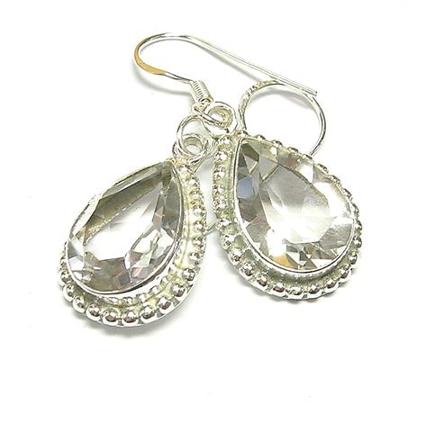 Design 6199: white crystal engagement earrings