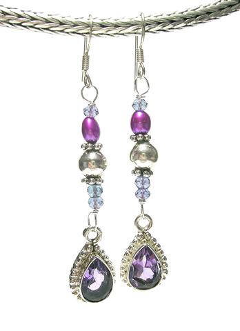 Design 6317: purple amethyst earrings