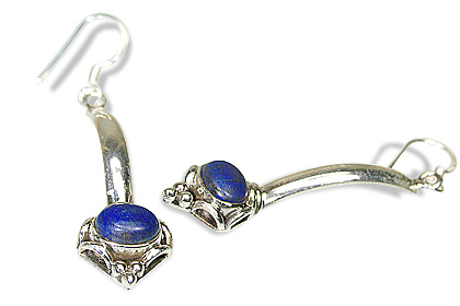 Design 6354: blue, silver lapis lazuli drop earrings