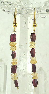 Design 6360: red,yellow garnet earrings