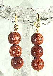 Design 6369: brown goldstone earrings