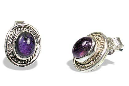 Design 642: purple amethyst post earrings