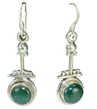 Design 6430: green malachite earrings