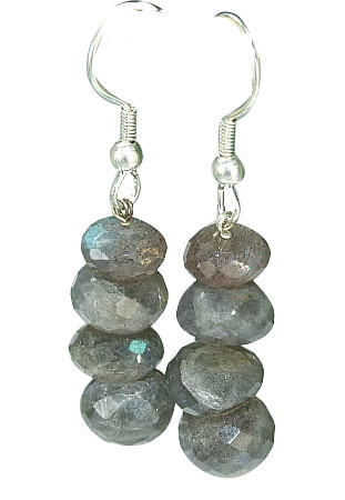 Design 6436: blue,gray labradorite earrings