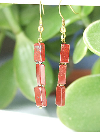 Design 6438: red jasper earrings