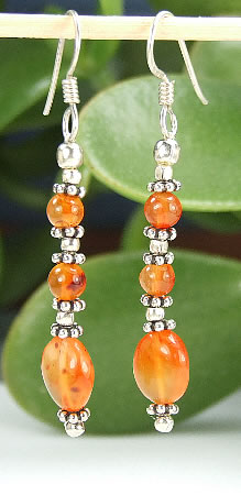 Design 6444: orange carnelian earrings
