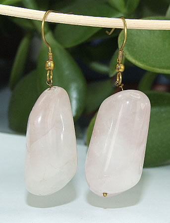 Design 6446: pink rose quartz earrings