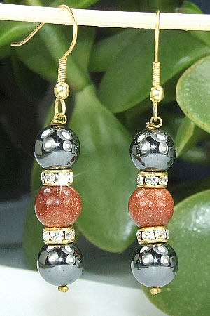 Design 6450: brown,gray hematite earrings