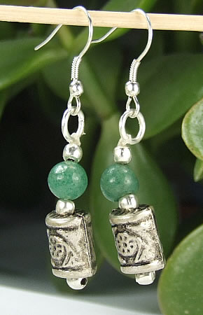 Design 6495: green aventurine earrings
