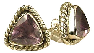 Design 689: purple amethyst post, stud, studs earrings