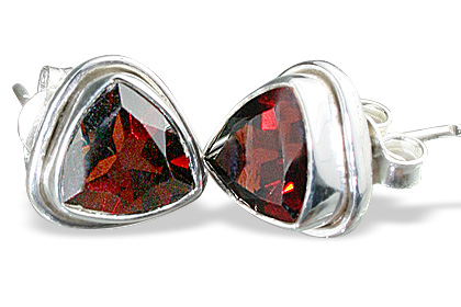 Design 690: red garnet post earrings