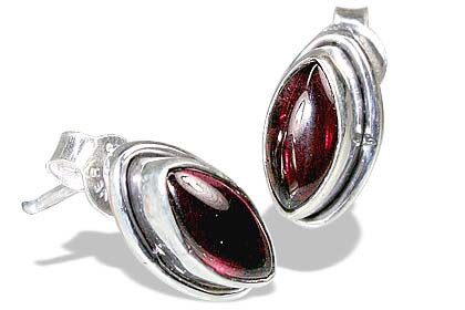 Design 693: red garnet post earrings