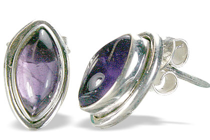 Design 694: purple amethyst post, stud, studs earrings