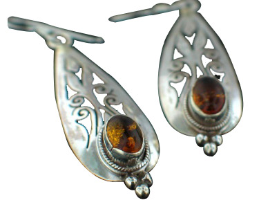 Design 7104: yellow amber american-southwest earrings