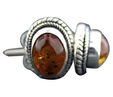 Design 7114: yellow amber post, stud earrings