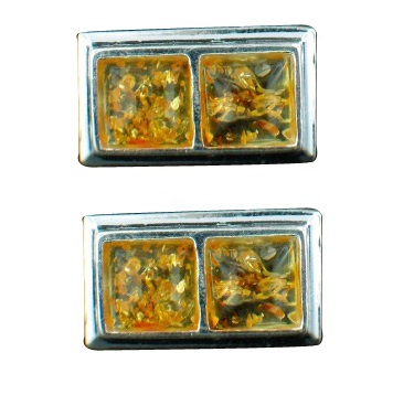 Design 7142: yellow amber post earrings