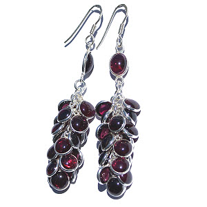 Design 7160: red garnet chandelier earrings