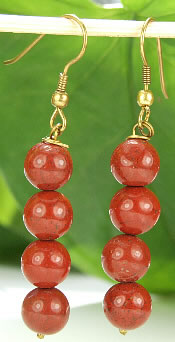 Design 7161: red jasper earrings