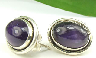 Design 7173: purple amethyst post, stud earrings