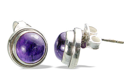 Design 7175: purple amethyst post earrings