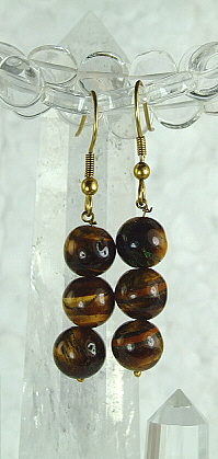 Design 7197: brown tiger eye earrings