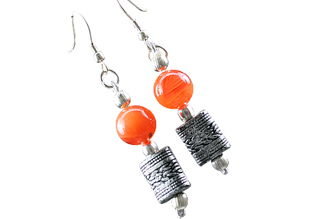 Design 7291: orange carnelian earrings