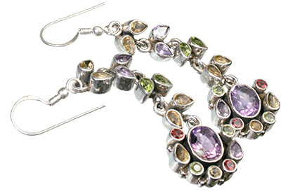 Design 7828: multi-color amethyst earrings