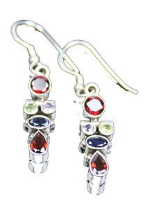 Design 7860: Purple, Red multi-stone earrings