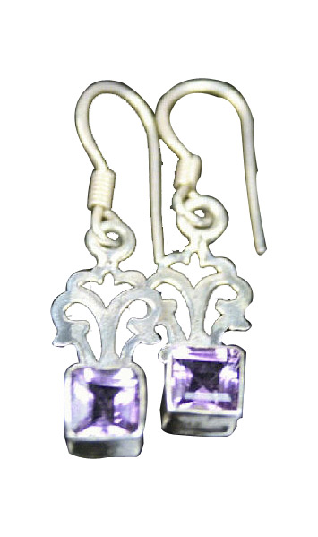 Design 7873: Purple amethyst earrings