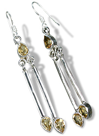 Design 7905: Yellow citrine drop earrings