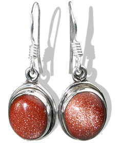 Design 7929: orange goldstone earrings
