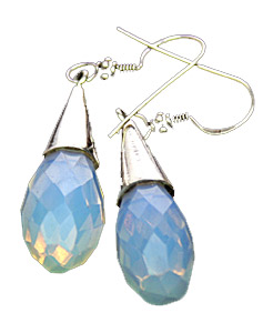 Design 7935: white opalite earrings