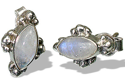 Design 7963: white moonstone post earrings