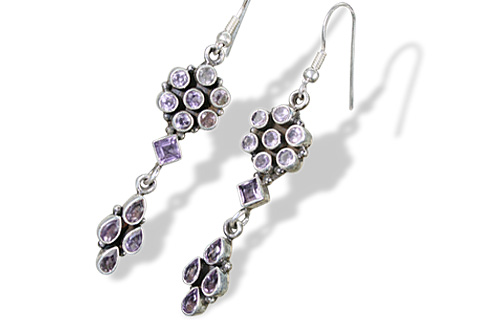 Design 8068: purple amethyst chandelier, flower earrings